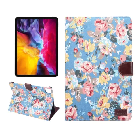 Housse de biblioth&egrave;que Flowers compatible avec iPad Pro 11 pouces (2018 2020 2021 2022) et &agrave; l&#039;iPad Air 4 et 5 - bleu