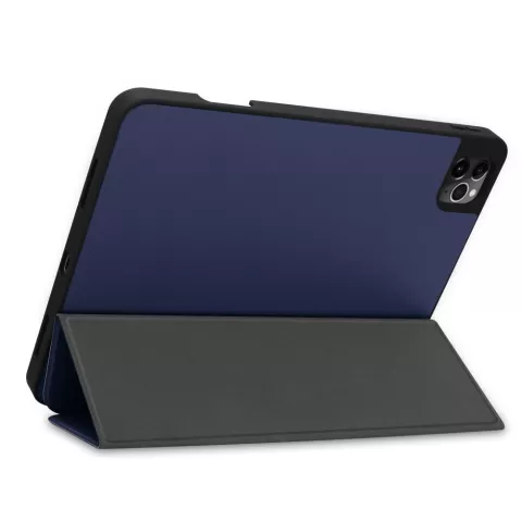 Housse &agrave; trois volets compatible avec iPad Pro 11 pouces (2018 2020 2021 2022) et iPad Air 4 et 5 - bleue
