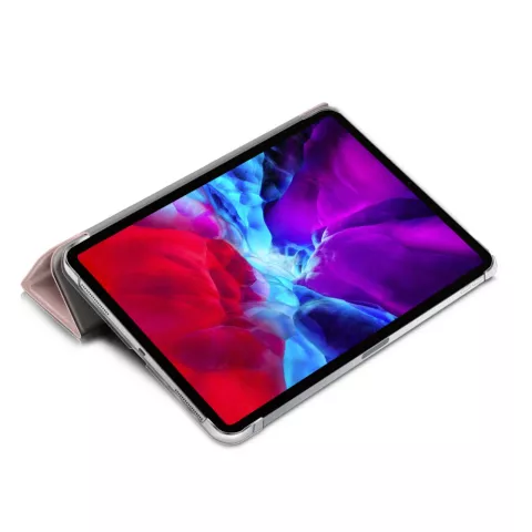 Housse en cuir artificiel &agrave; trois volets compatible avec iPad Pro 12,9 pouces (2018 2020 2021 2022) - or rose
