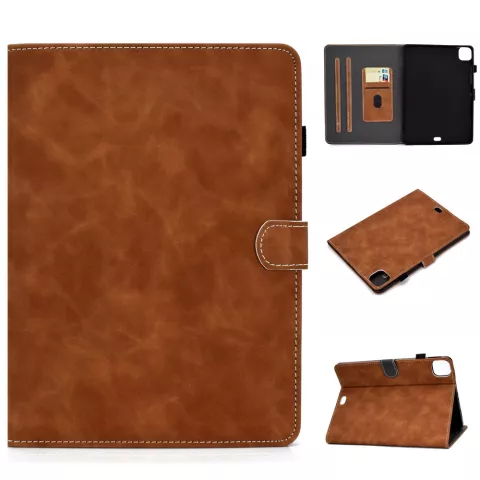 Housse de biblioth&egrave;que compatible avec iPad Pro 11 pouces (2018 2020 2021 2022) &amp; iPad Air 4 et 5 - marron