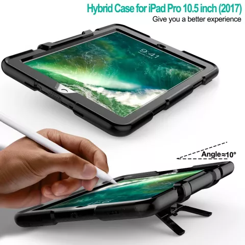 Housse de b&eacute;quille Survivor compatible avec iPad Air 3 (2019) et &agrave; l&#039;iPad Pro 10,5 pouces (2017) - noir