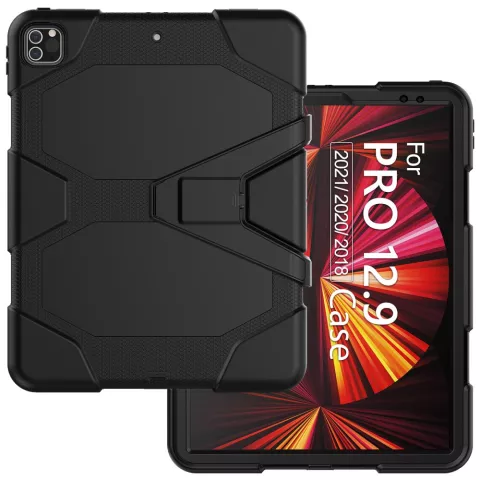Housse de b&eacute;quille Survivor compatible avec iPad Pro 12,9 pouces (2018 2020 2021 2022) - noir