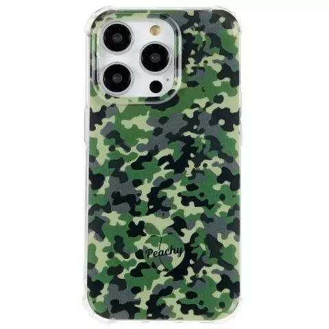 Coque TPU Survivant Camouflage Arm&eacute;e Pour iPhone 14 Pro - Vert Arm&eacute;e