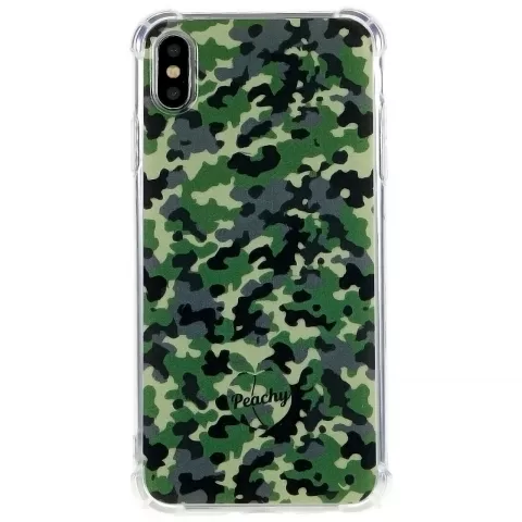 Coque en TPU Army Camouflage Survivor compatible avec iPhone XS Max - Vert Arm&eacute;e