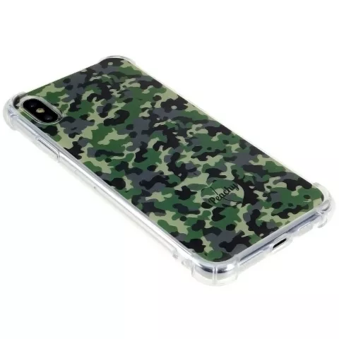 Coque en TPU Army Camouflage Survivor compatible avec iPhone XS Max - Vert Arm&eacute;e