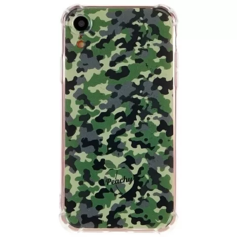 Coque en TPU Army Camouflage Survivor compatible avec iPhone XR - Vert Arm&eacute;e