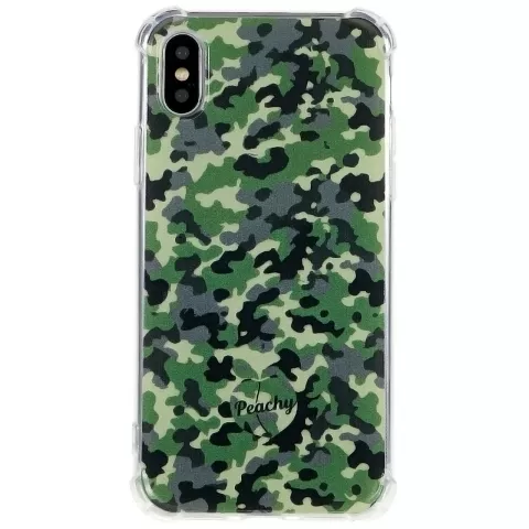 Coque en TPU Army Camouflage Survivor compatible avec iPhone X et XS - Vert Arm&eacute;e