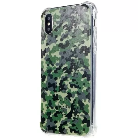 Coque en TPU Army Camouflage Survivor compatible avec iPhone X et XS - Vert Arm&eacute;e
