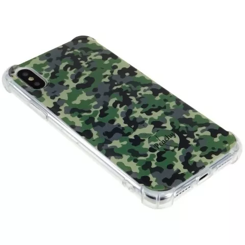 Coque en TPU Army Camouflage Survivor compatible avec iPhone X et XS - Vert Arm&eacute;e