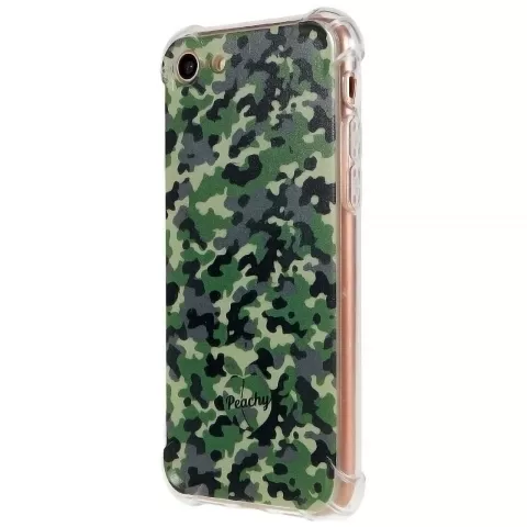 Coque en TPU Army Camouflage Survivor compatible avec iPhone 7 8 SE 2020 SE 2022 - Vert Arm&eacute;e