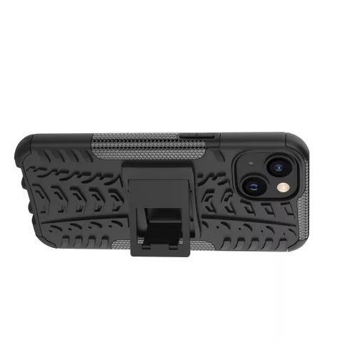 B&eacute;quille Antichoc En Plastique Antid&eacute;rapant Et &Eacute;tui TPU Pour IPhone 14 Plus - Noir