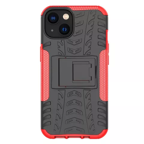 B&eacute;quille Antichoc En Plastique Antid&eacute;rapant Et &Eacute;tui TPU Pour IPhone 14 Plus - Rouge