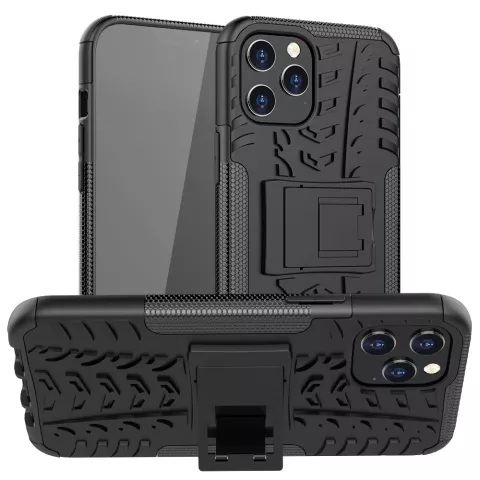 B&eacute;quille Antichoc En Plastique Antid&eacute;rapant Et &Eacute;tui TPU Pour IPhone 12 Pro Max - Noir