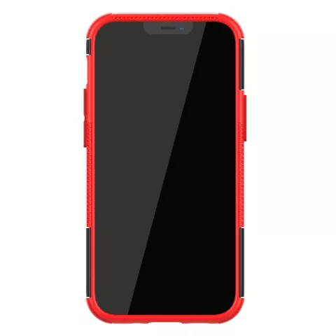 B&eacute;quille Antichoc En Plastique Antid&eacute;rapant Et &Eacute;tui TPU compatible avec iPhone 12 Mini - Rouge