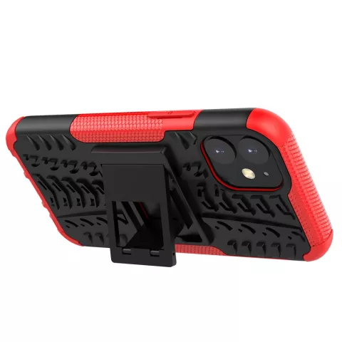 B&eacute;quille Antichoc En Plastique Antid&eacute;rapant Et &Eacute;tui TPU compatible avec iPhone 12 Mini - Rouge