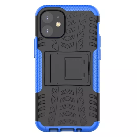 B&eacute;quille Antichoc En Plastique Antid&eacute;rapant Et &Eacute;tui TPU compatible avec iPhone 12 Mini - Bleu