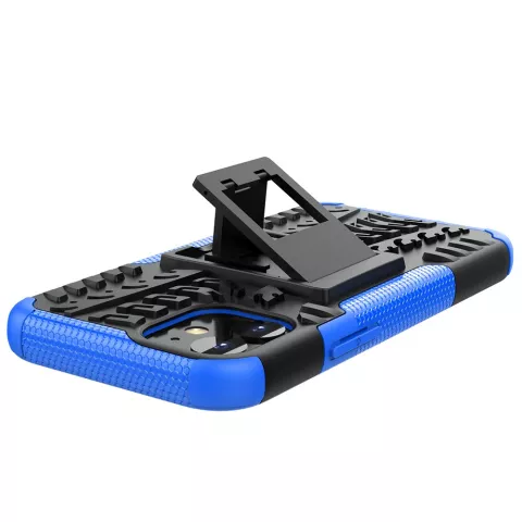 B&eacute;quille Antichoc En Plastique Antid&eacute;rapant Et &Eacute;tui TPU compatible avec iPhone 12 Mini - Bleu
