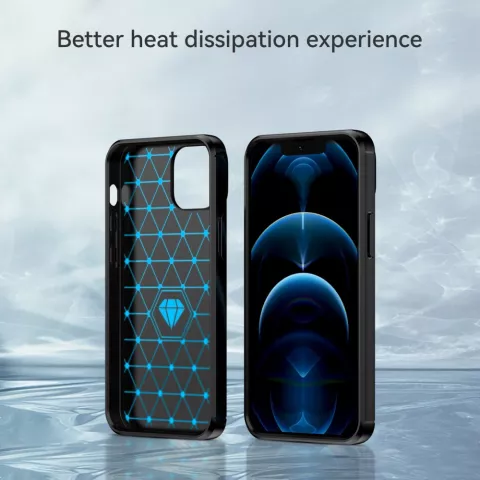 Coque Carbon Armor TPU avec finition bross&eacute;e compatible avec iPhone 13 - noir