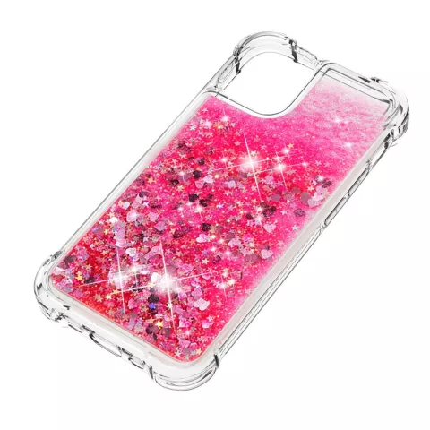 Coque TPU Glitter coins renforc&eacute;s pour iPhone 12 Pro Max - rose transparente