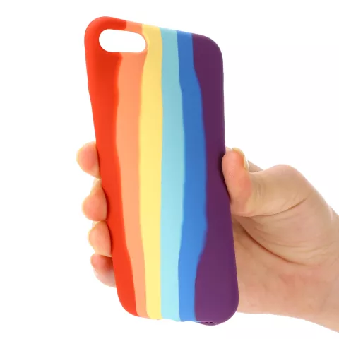 Coque en silicone Rainbow Pride pour iPhone 7, 8, SE 2020 et SE 2022 - pastel