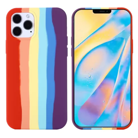 Coque en silicone Rainbow Pride compatible avec iPhone 11 Pro Max - pastel