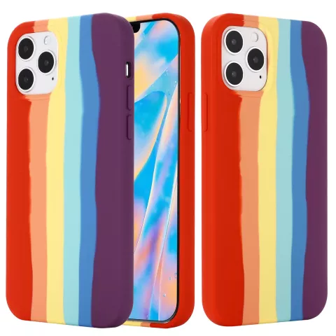 Coque en silicone Rainbow Pride compatible avec iPhone 11 Pro Max - pastel