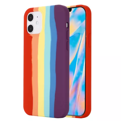 Coque en silicone Rainbow Pride pour iPhone 12 mini - pastel