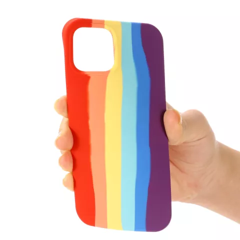 Coque en silicone Rainbow Pride pour iPhone 12 mini - pastel