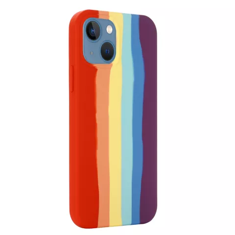 Coque en silicone Rainbow Pride compatible avec iPhone 13 - pastel