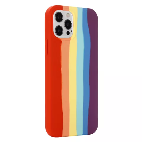 Coque en silicone Rainbow Pride compatible avec iPhone 13 Pro - pastel