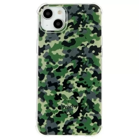 Coque Camo Survivor TPU avec coins renforc&eacute;s compatible avec iPhone 15 - Vert Arm&eacute;e