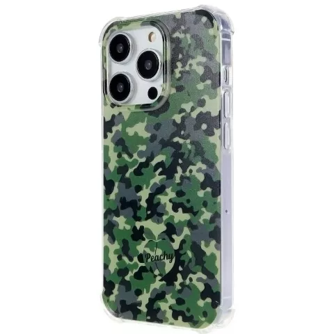 Camo Survivor TPU avec coins renforc&eacute;s compatible avec iPhone 15 Pro - Vert Arm&eacute;e
