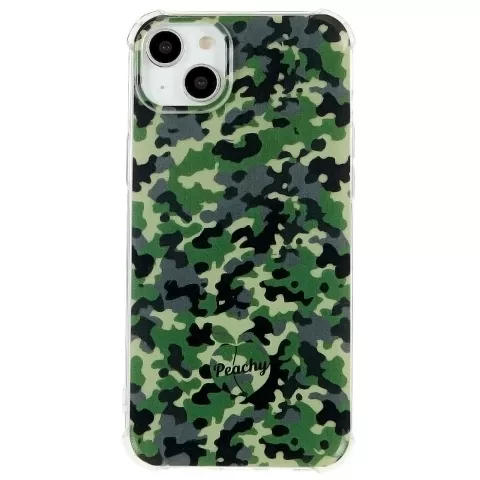 Coque Camo Survivor TPU avec coins renforc&eacute;s compatible avec iPhone 15 Plus - Vert Arm&eacute;e