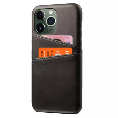 &Eacute;tui en cuir v&eacute;g&eacute;talien Duo Cardslot Wallet compatible avec iPhone 15 Pro - noir