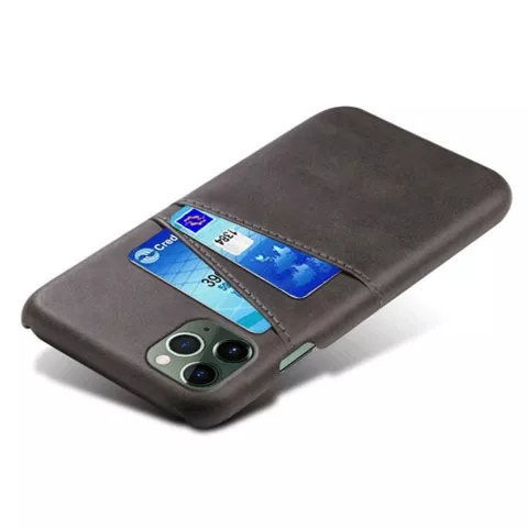 &Eacute;tui en cuir v&eacute;g&eacute;talien Duo Cardslot Wallet compatible avec iPhone 15 Plus - noir