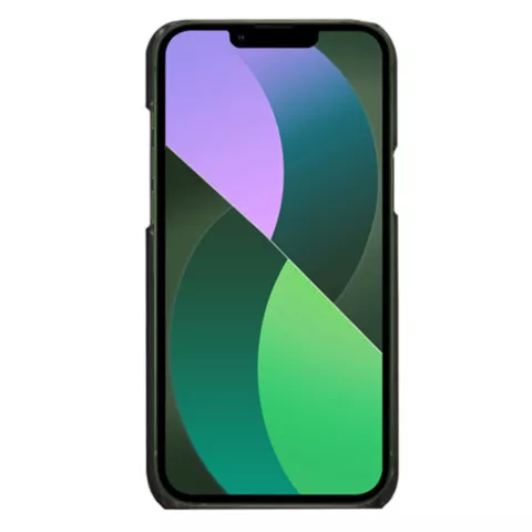 &Eacute;tui en cuir v&eacute;g&eacute;talien Duo Cardslot Wallet compatible avec iPhone 15 Plus - noir