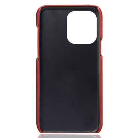 &Eacute;tui en cuir v&eacute;g&eacute;talien Duo Cardslot Wallet pour iPhone 15 Pro - rouge