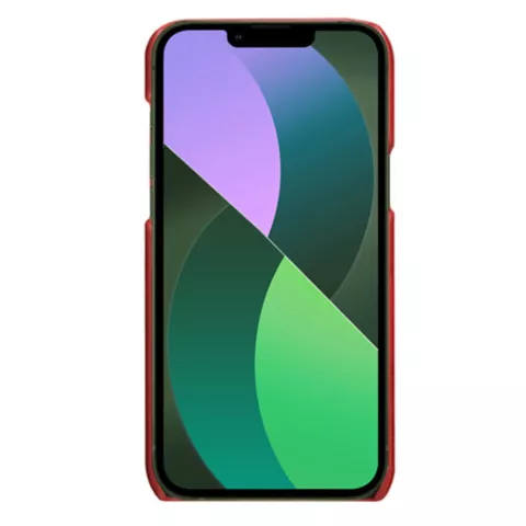 &Eacute;tui en cuir v&eacute;g&eacute;talien Duo Cardslot Wallet compatible avec iPhone 15 Plus - rouge