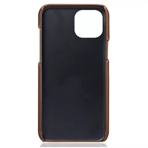 &Eacute;tui en cuir v&eacute;g&eacute;talien Duo Cardslot Wallet pour iPhone 15 Plus - marron
