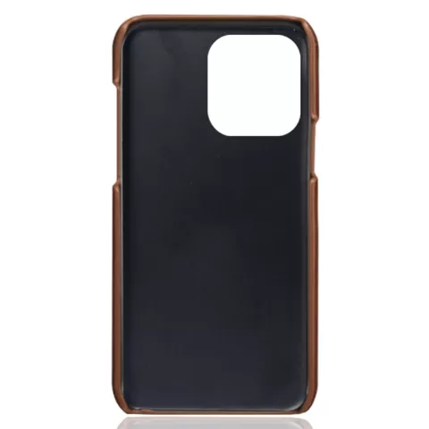 &Eacute;tui en cuir v&eacute;g&eacute;talien Duo Cardslot Wallet pour iPhone 15 Pro Max - marron