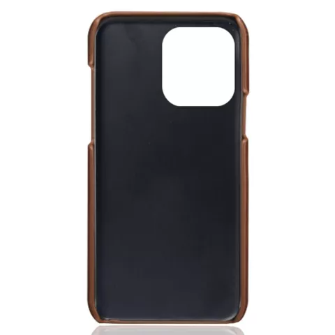 &Eacute;tui en cuir v&eacute;g&eacute;talien Duo Cardslot Wallet compatible avec iPhone 15 Pro Max - marron