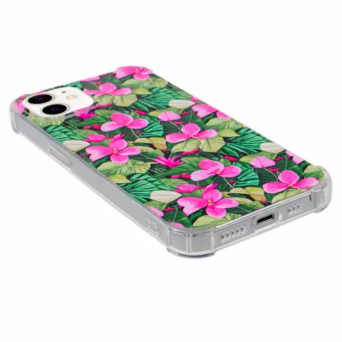Coque Feuilles et Fleurs Tropicales en TPU avec coins renforc&eacute;s pour iPhone 11