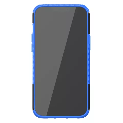 B&eacute;quille Antichoc En Plastique Antid&eacute;rapant Et &Eacute;tui TPU compatible avec iPhone 12 Pro Max - Bleu