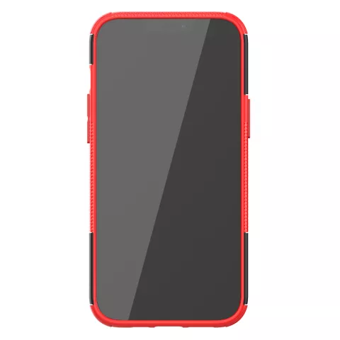 B&eacute;quille Antichoc En Plastique Antid&eacute;rapant Et &Eacute;tui TPU Pour IPhone 12 Pro Max - Rouge