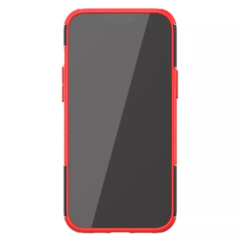 B&eacute;quille Antichoc En Plastique Antid&eacute;rapant Et &Eacute;tui TPU compatible avec iPhone 12 Pro Max - Rouge