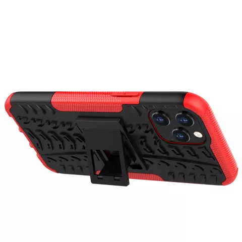 B&eacute;quille Antichoc En Plastique Antid&eacute;rapant Et &Eacute;tui TPU compatible avec iPhone 12 Pro Max - Rouge