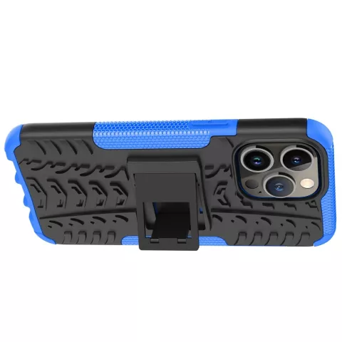B&eacute;quille Antichoc En Plastique Antid&eacute;rapant Et &Eacute;tui TPU compatible avec iPhone 15 Pro Max - Bleu