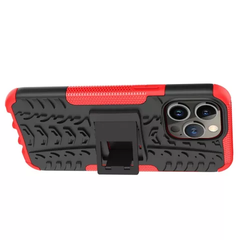 B&eacute;quille Antichoc En Plastique Antid&eacute;rapant Et &Eacute;tui TPU compatible avec iPhone 15 Pro Max - Rouge