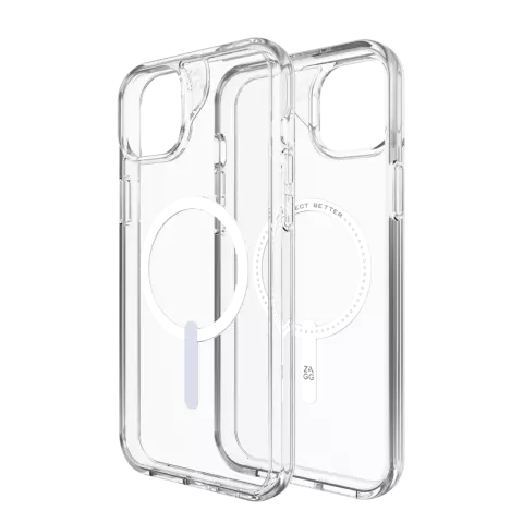 ZAGG Crystal Palace Snap Case compatible avec iPhone 14 Plus et iPhone 15 Plus - Transparent