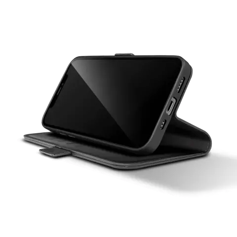 &Eacute;tui portefeuille en cuir FLAVR &Eacute;tui recycl&eacute; compatible avec iPhone 15 - Noir